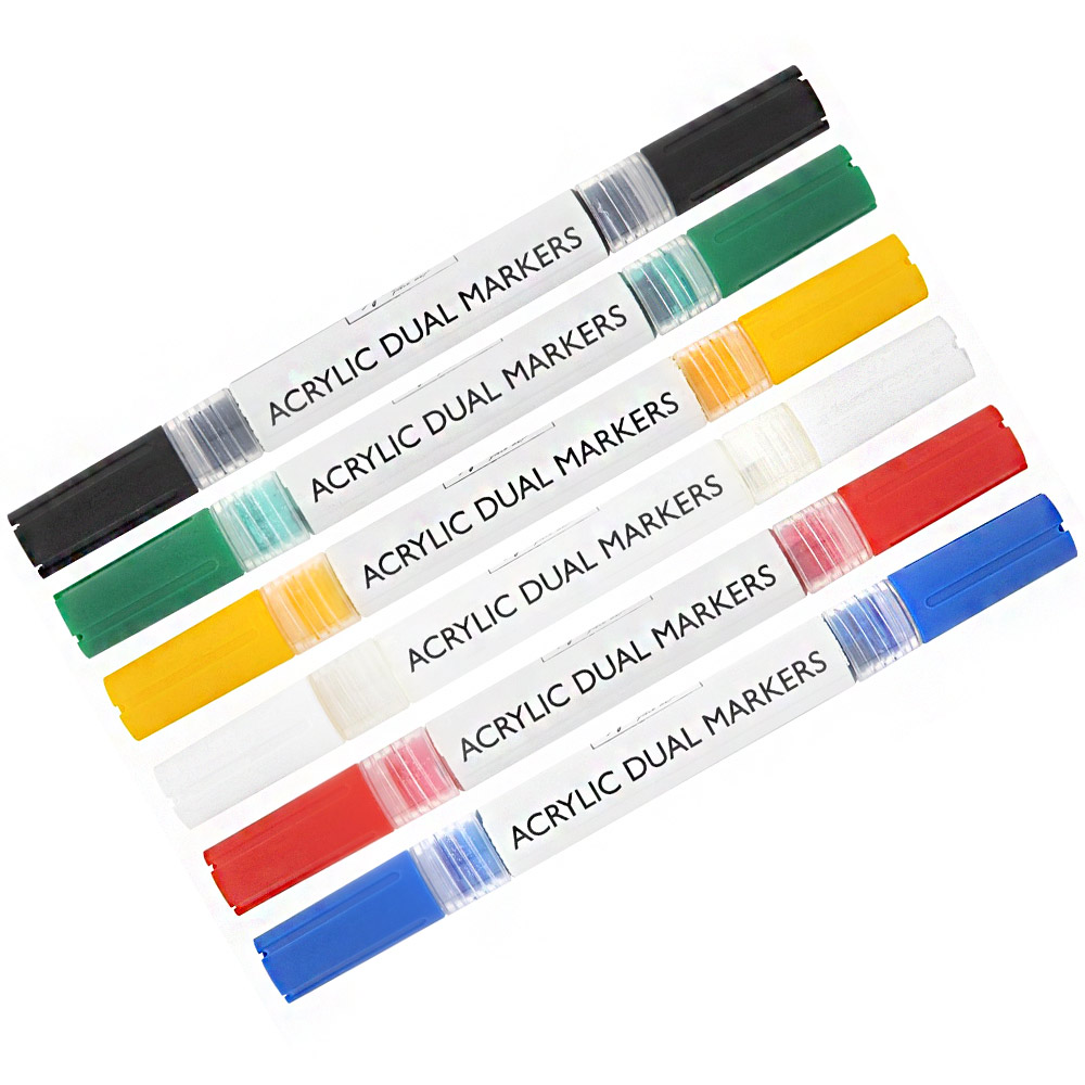 Acrylic marker dual-tip 6-set in the group Pens / Artist Pens / Felt Tip Pens at Pen Store (128521)