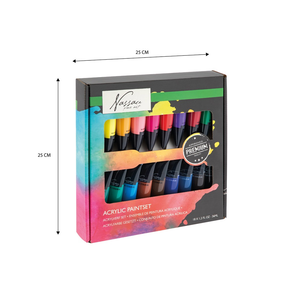 Acrylic paint 36 ml 18-set in the group Art Supplies / Colors / Acrylic Paint at Pen Store (128540)