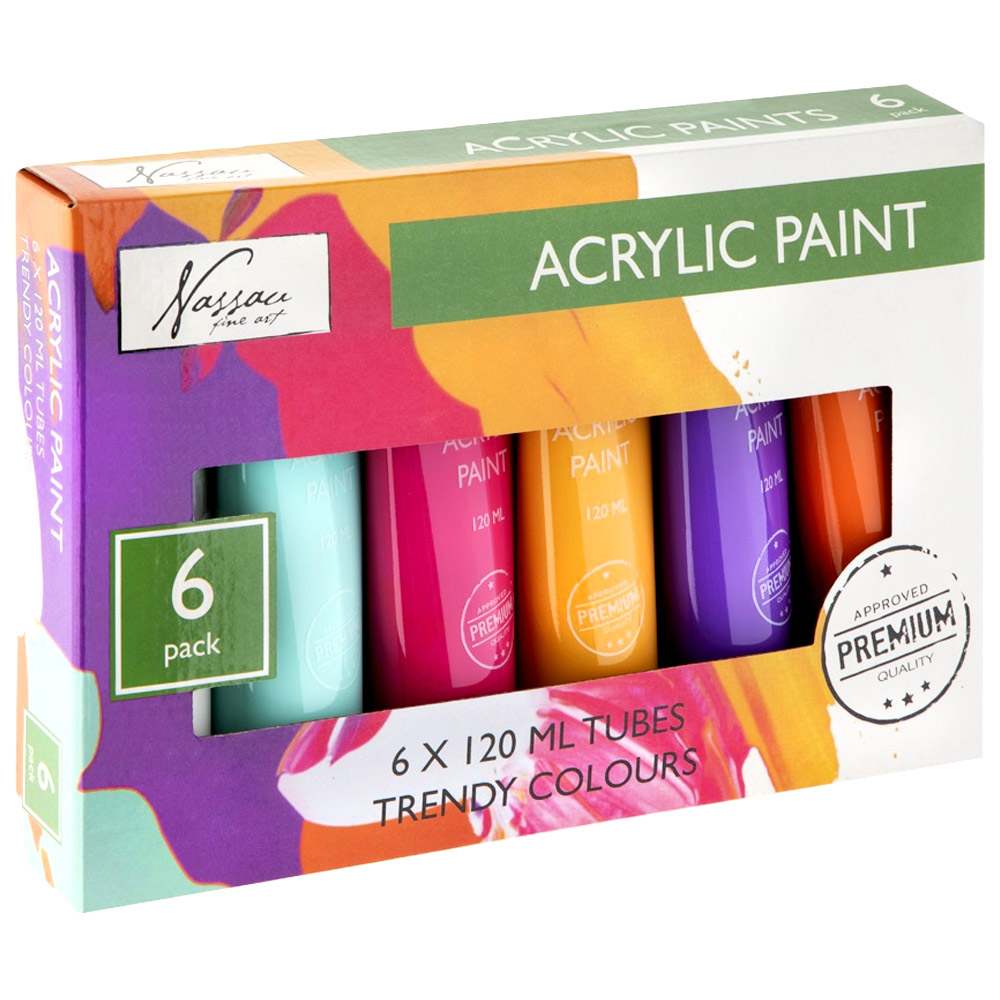 Acrylic Paint 120 ml 6-set Trendy in the group Art Supplies / Colors / Acrylic Paint at Pen Store (128549)