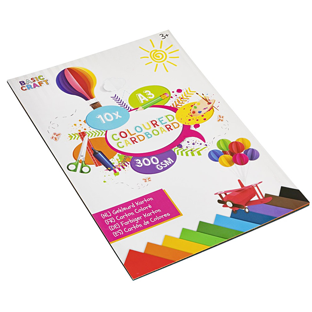 Coloured cardboard 300g A3 10 sheets in the group Kids / Books for Kids / Paper & Drawing Pad for Kids at Pen Store (128573)