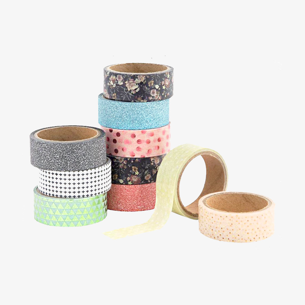 Washi tape 10-pack Foil & Glitter #1 in the group Hobby & Creativity / Hobby Accessories / Tape at Pen Store (128584)