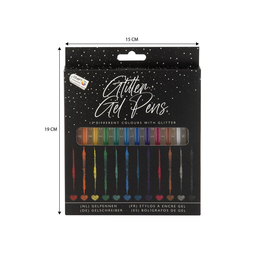 Glitter Gel pens 12-pack in the group Pens / Writing / Gel Pens at Pen Store (128592)