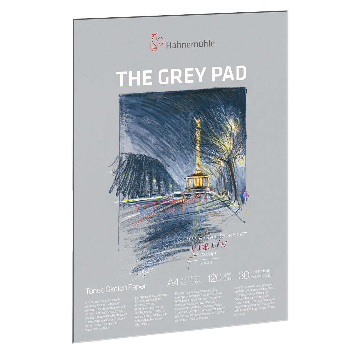 The Grey Pad A4 120g in the group Paper & Pads / Artist Pads & Paper / Colored Papers at Pen Store (128670)