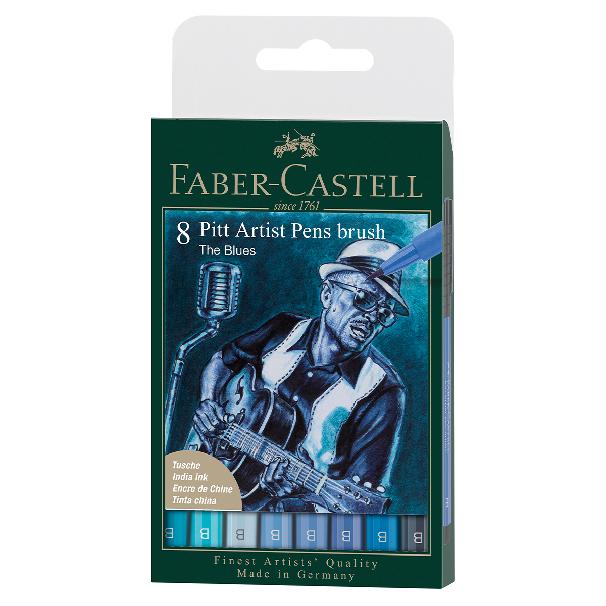 Faber-Castell PITT Artist Brush Pack of 8 Blues