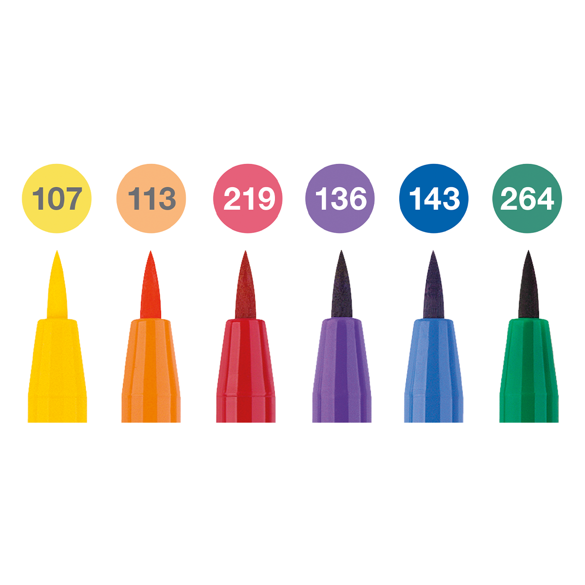 PITT Artist Brush Pack of 6 Colour in the group Pens / Artist Pens / Brush Pens at Pen Store (128747)
