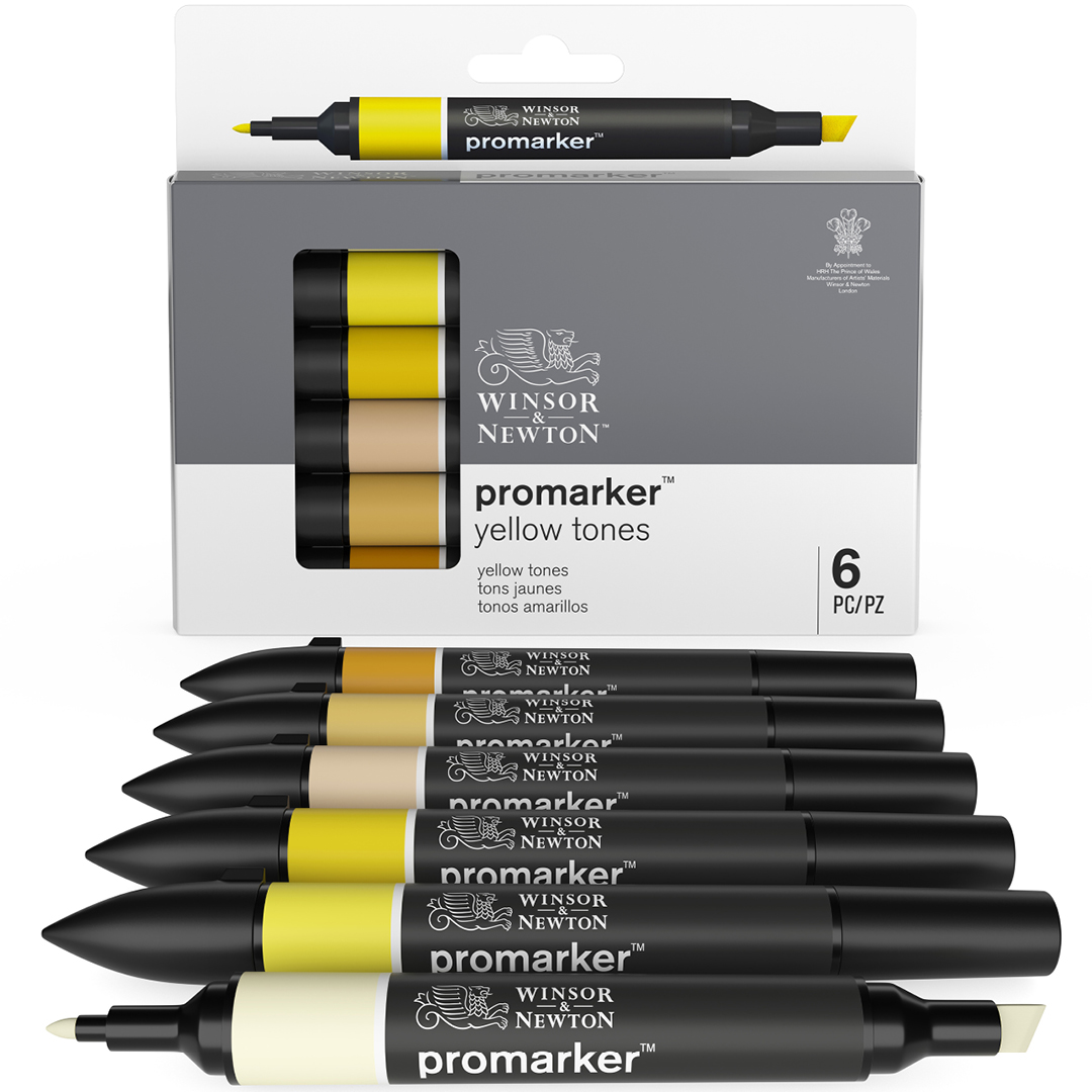 Promarker Set of 6 Yellow tones in the group Pens / Artist Pens / Illustration Markers at Pen Store (128776)
