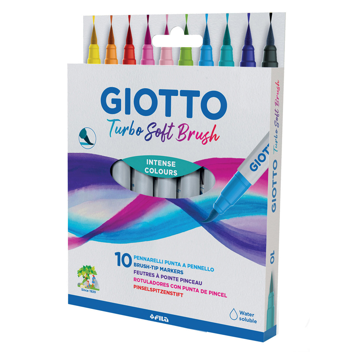 Rotuladores Giotto Turbo Soft Brush Estuche 10 uds.