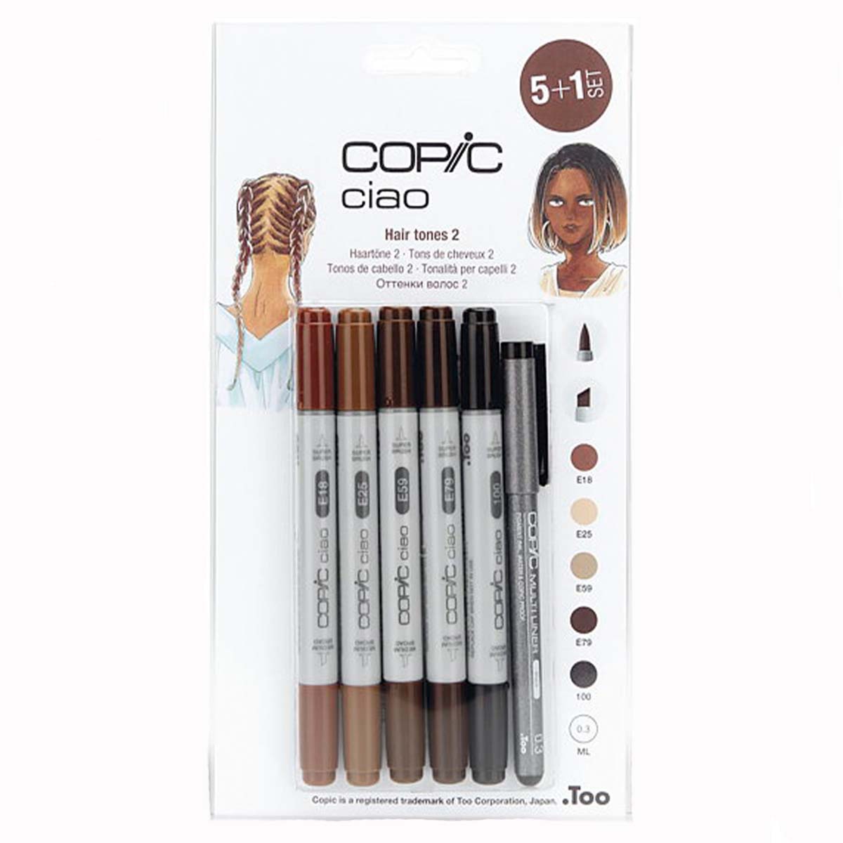 Copic Ciao 5+1 Fineliner Hair Tones 2