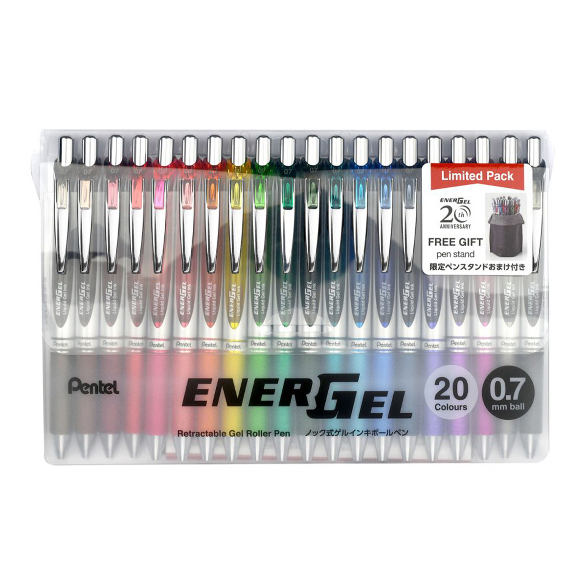 Pentel Energel - Roller rétractable - 0.7 mm - noir