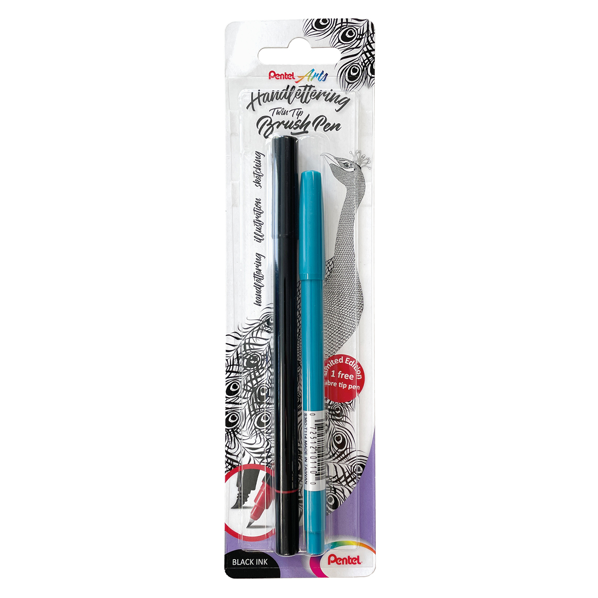 Pentel Touch Brush Pen Black, Pentel Brush Pen Gel Pens