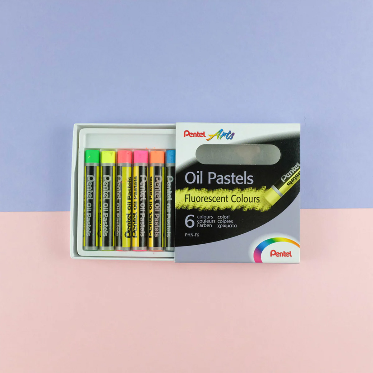 Pentel Oil Pastels - Fluorescent Set of 6 Colours