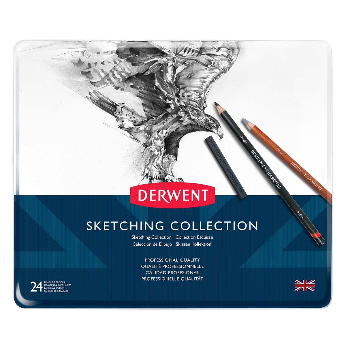 Derwent Sketching Wallet - Udvalgt blanding af penne til forskellige  teknikker. Artistkvalitet. - Sløjd-Detaljer
