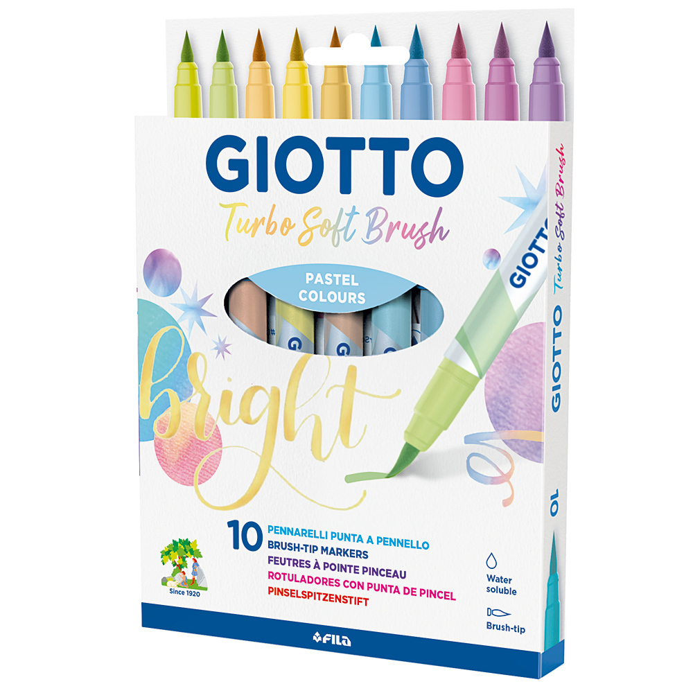 Giotto Turbo Soft Brush Pen Pastel 10-set