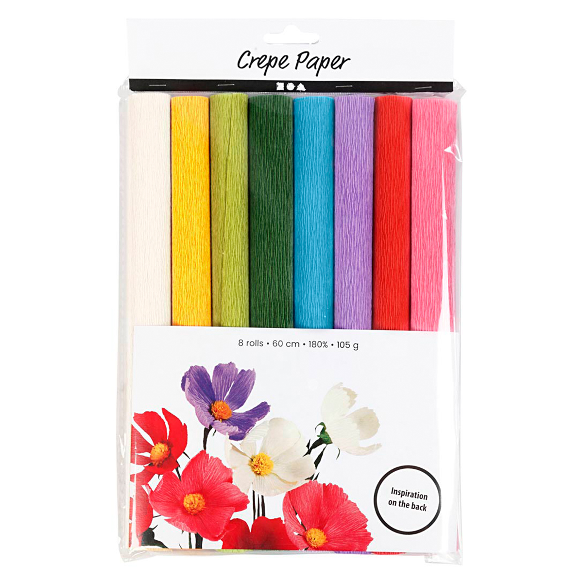 Colortime Crepe Paper Basic colours 8 sheets