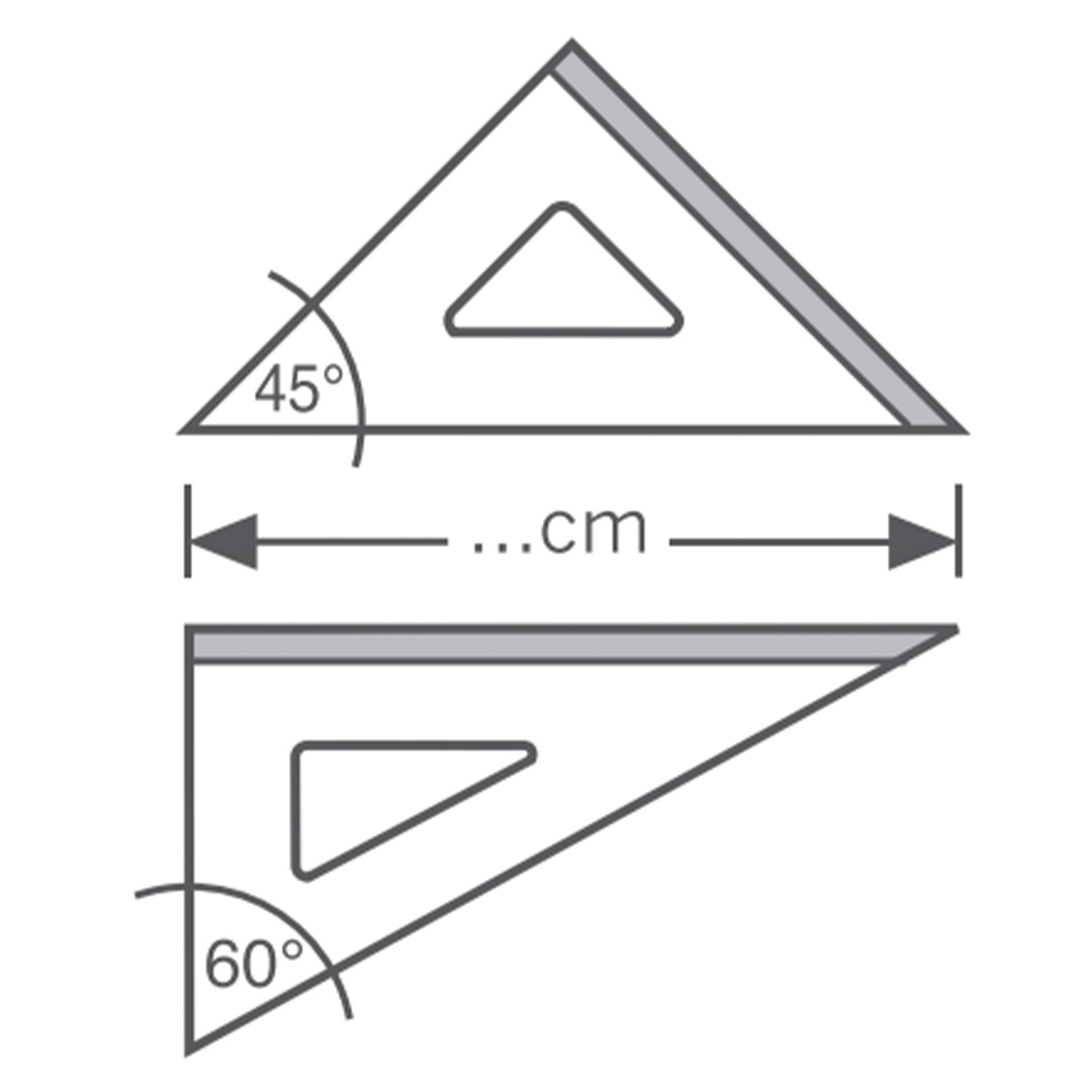 Kit Angle rulers 45°/35 cm + 60°/35 cm