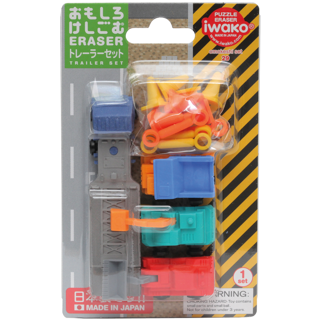 Iwako Puzzle Eraser Set Construction Vehicles | Pen Store