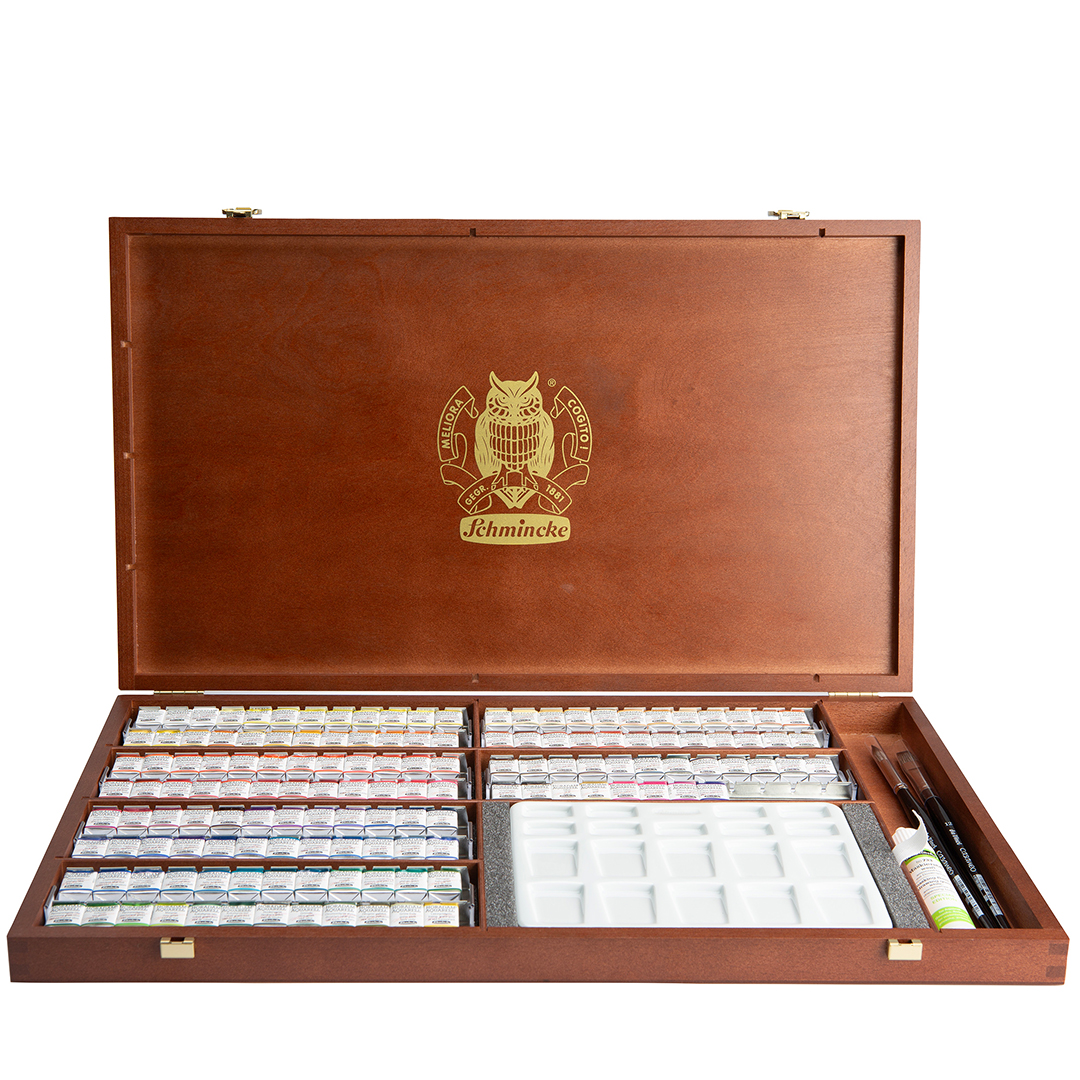Schmincke Horadam Aquarell Half Pans Wooden Box 140-set | Pen Store