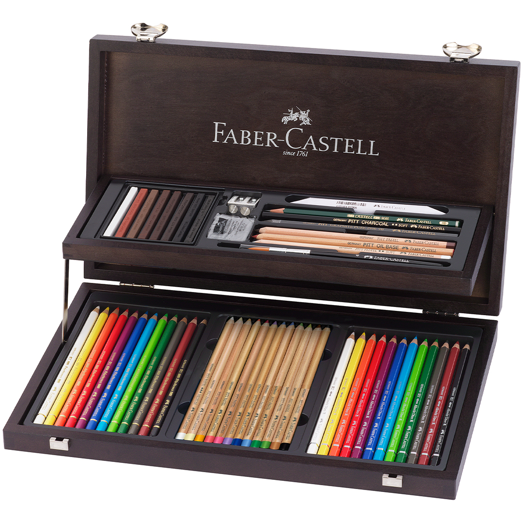 Faber-Castell マルチファンクション 廃盤 Faber-Castell Art & Graphic Compendium Wooden Case 54 Pieces | Pen