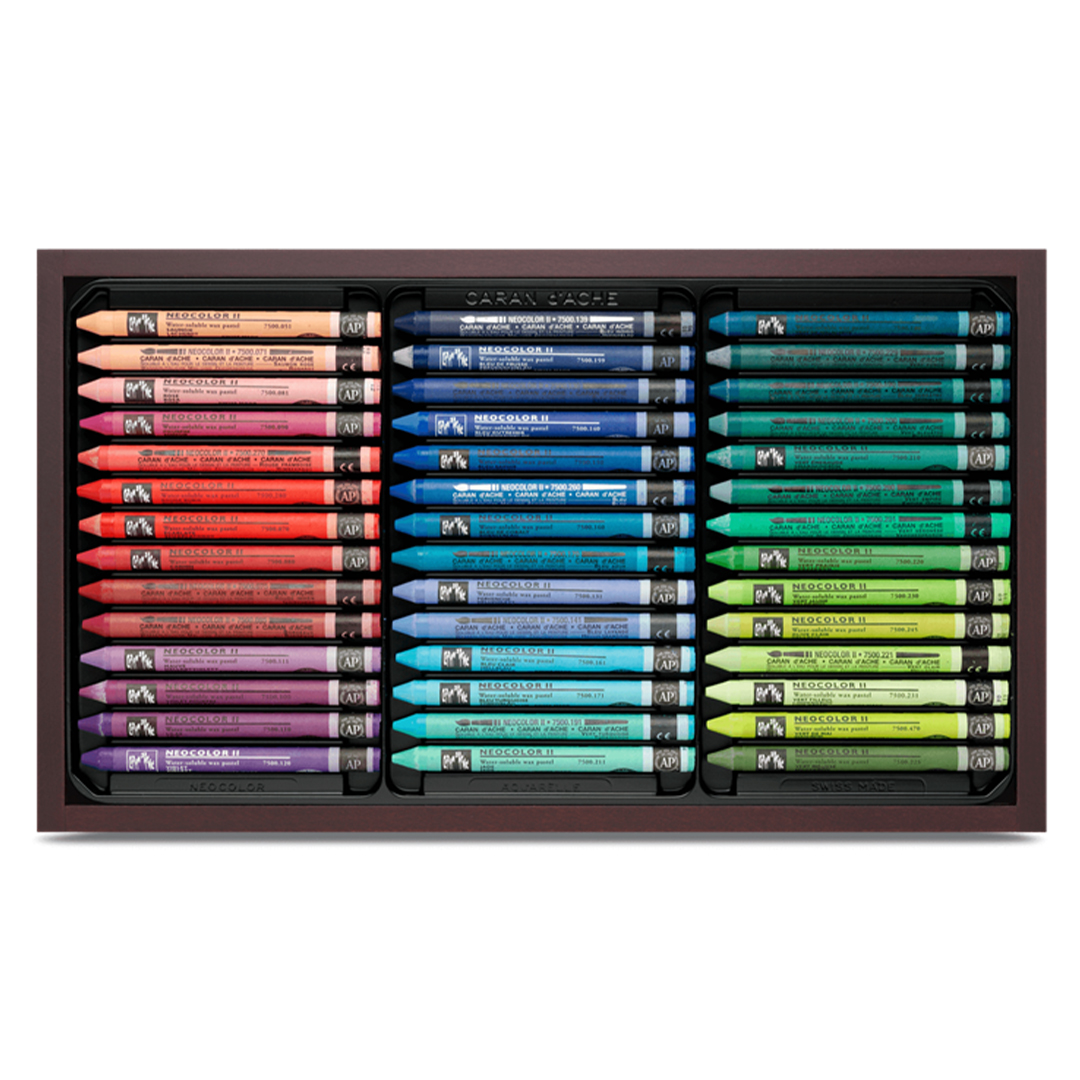 Caran d'Ache Neocolor II Aquarelle Wooden Box of 84 pcs