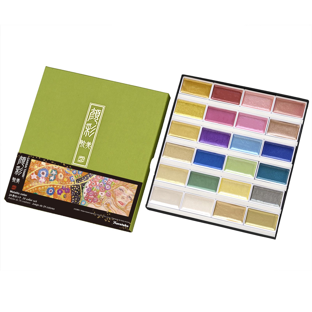ZIG Kuretake Gansai Tambi Aquarelle 24-set Metallic | Pen Store