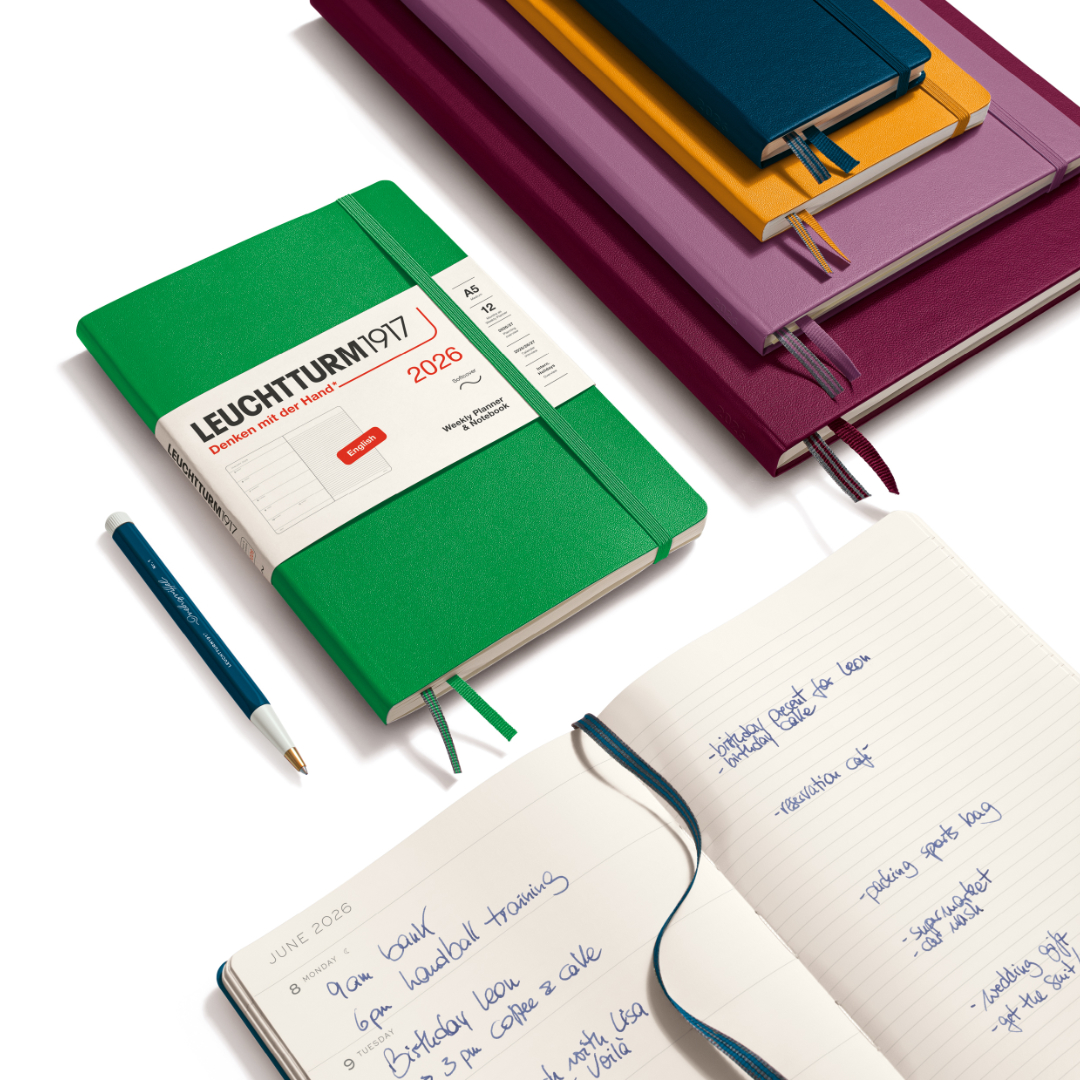 Calendar Weekly Planner & Notebook 2026 A5 Port Red