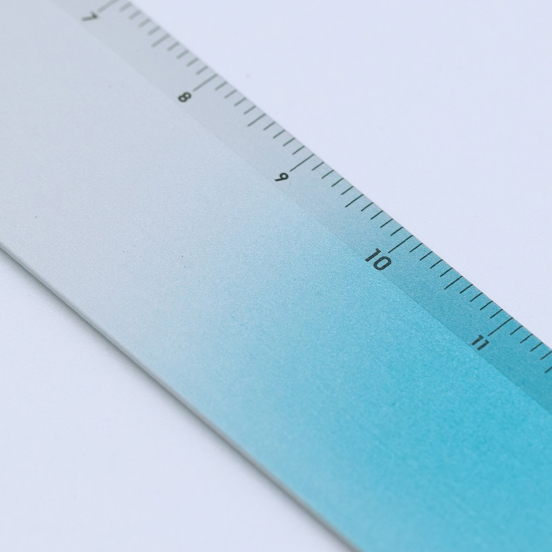 Ruler Aluminium 15 cm Silver/Turquoise