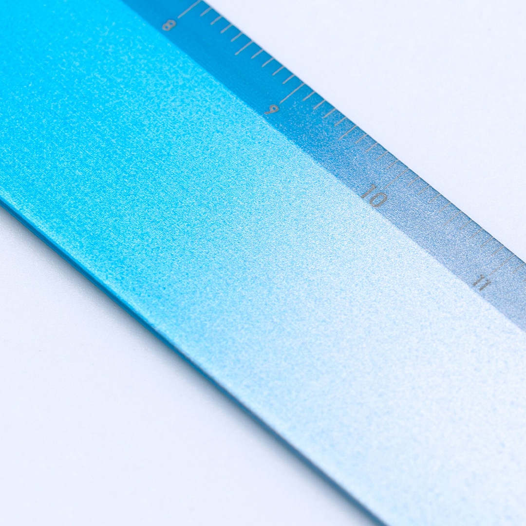 Ruler Aluminium 15 cm Turquoise/Silver