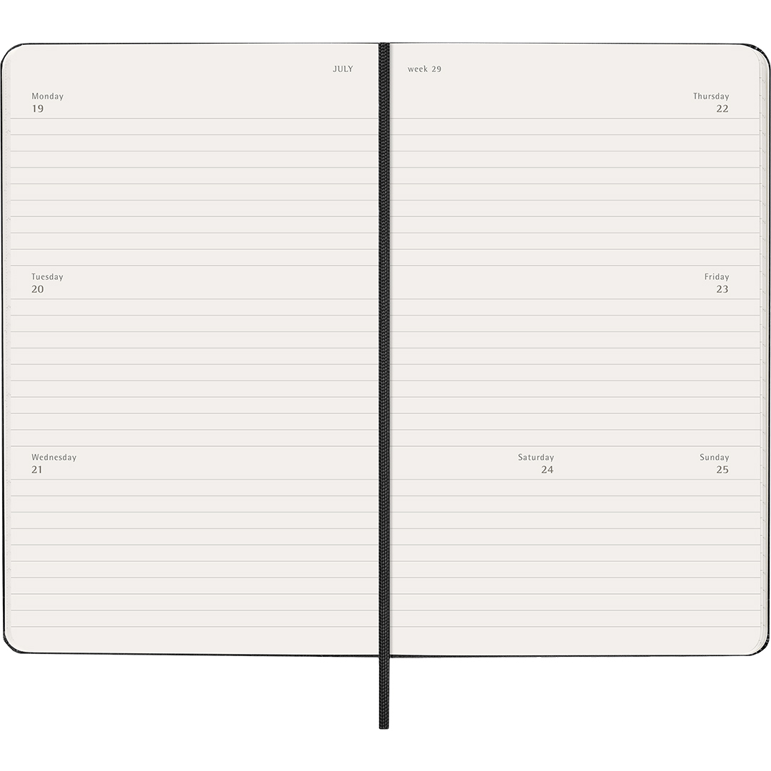 Calendar 18M Weekly Hard Cover Horisontell Large Black