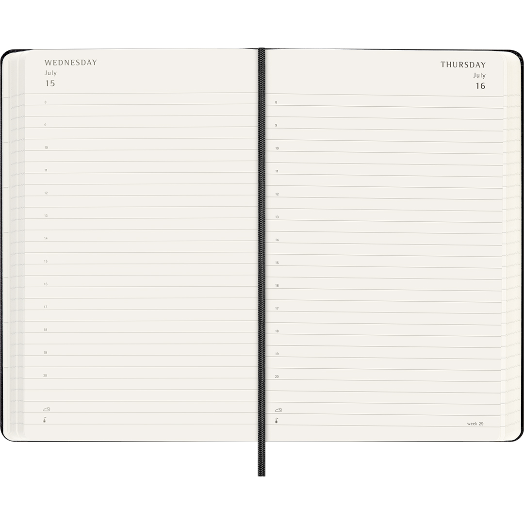 Calendar 18M Daily Hard Cover Large Black