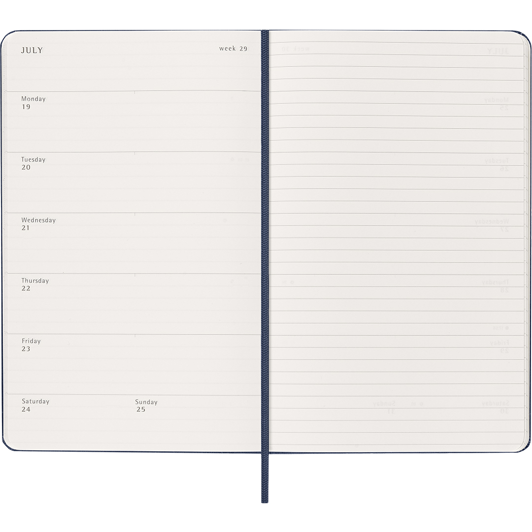 Calendar 18M WeekNote Hard Cover Large Sapphire Blue
