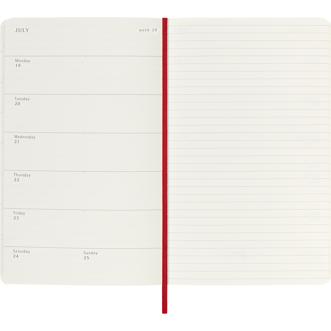 Calendar 18M WeekNote Soft Cover Large Red