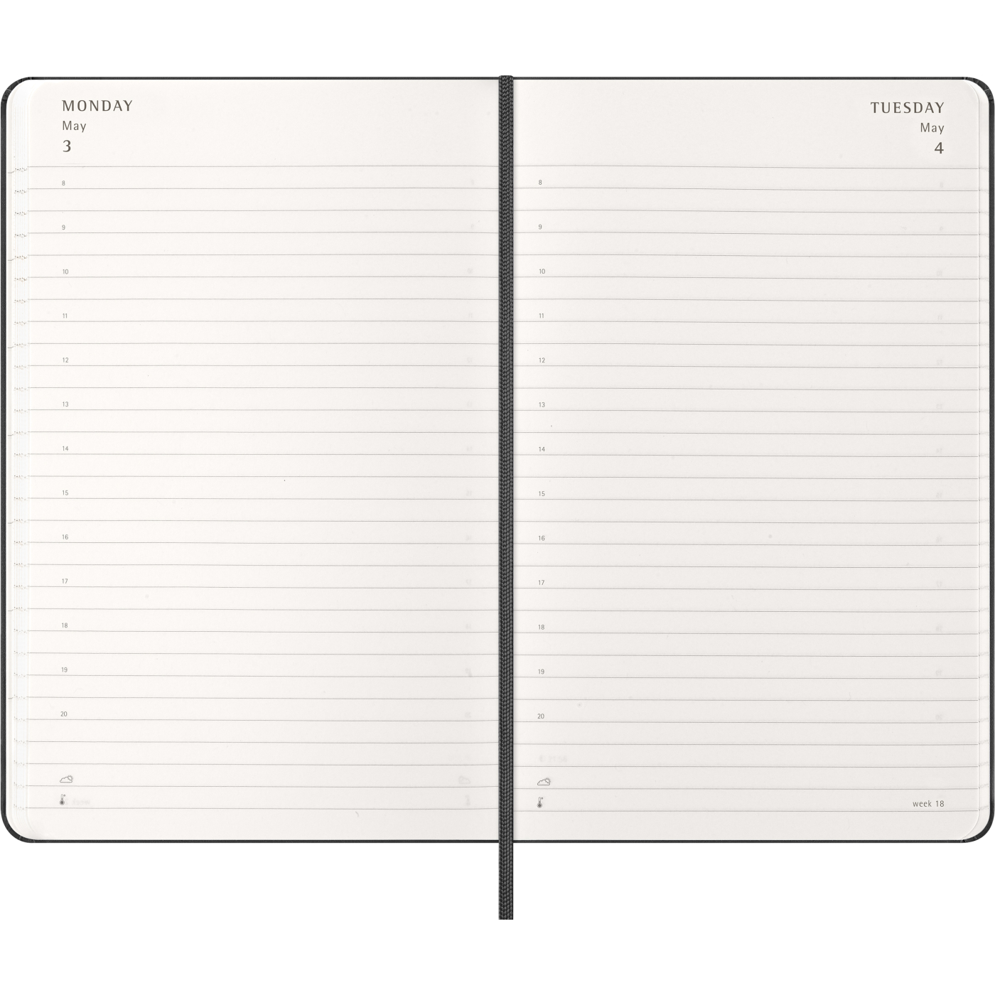 Calendar 12M Daily 2027 Hardcover Large Black