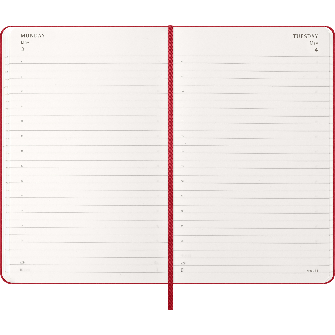 Calendar 12M Daily 2027 Hardcover Large Red