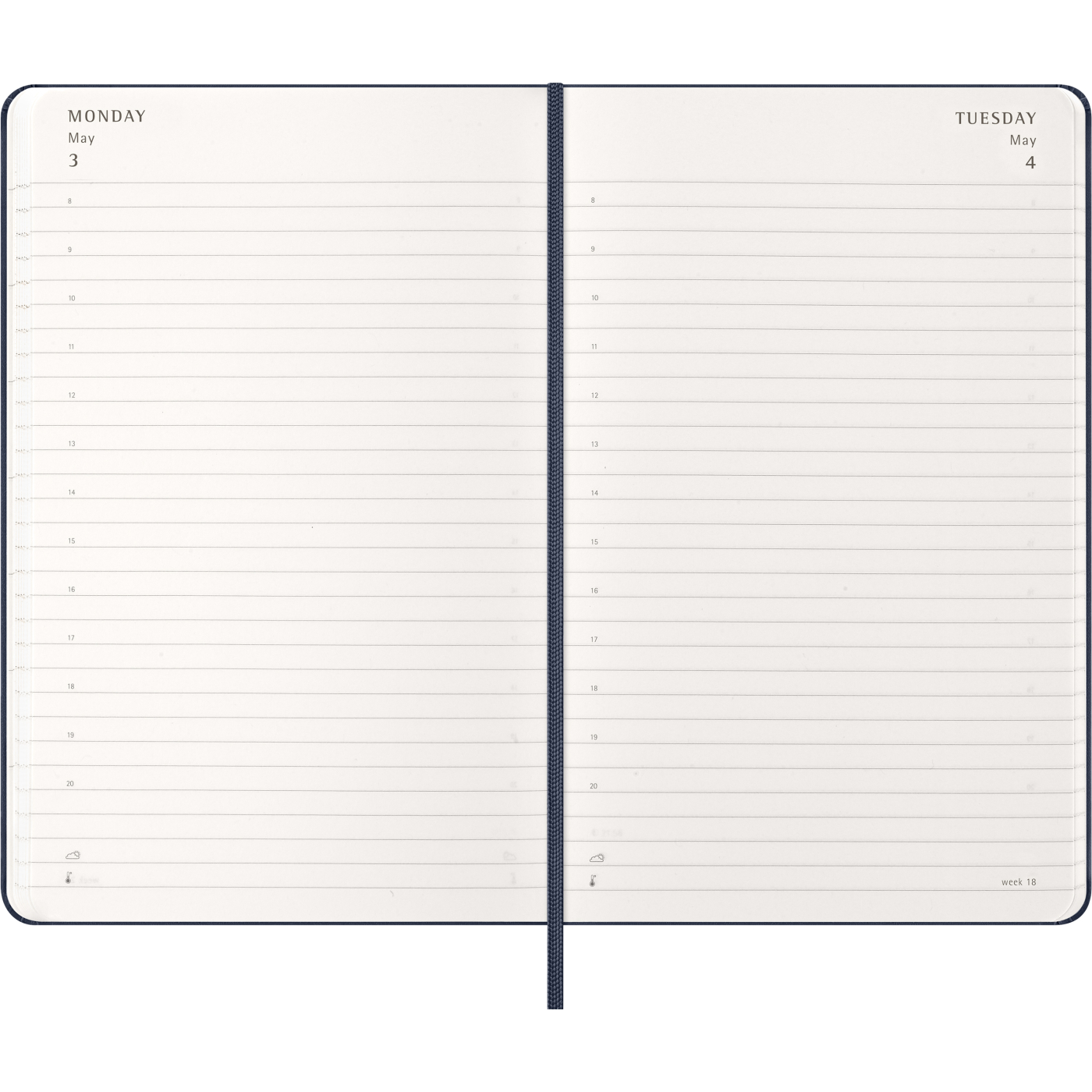 Calendar 12M Daily 2027 Hardcover Large Sapphire Blue