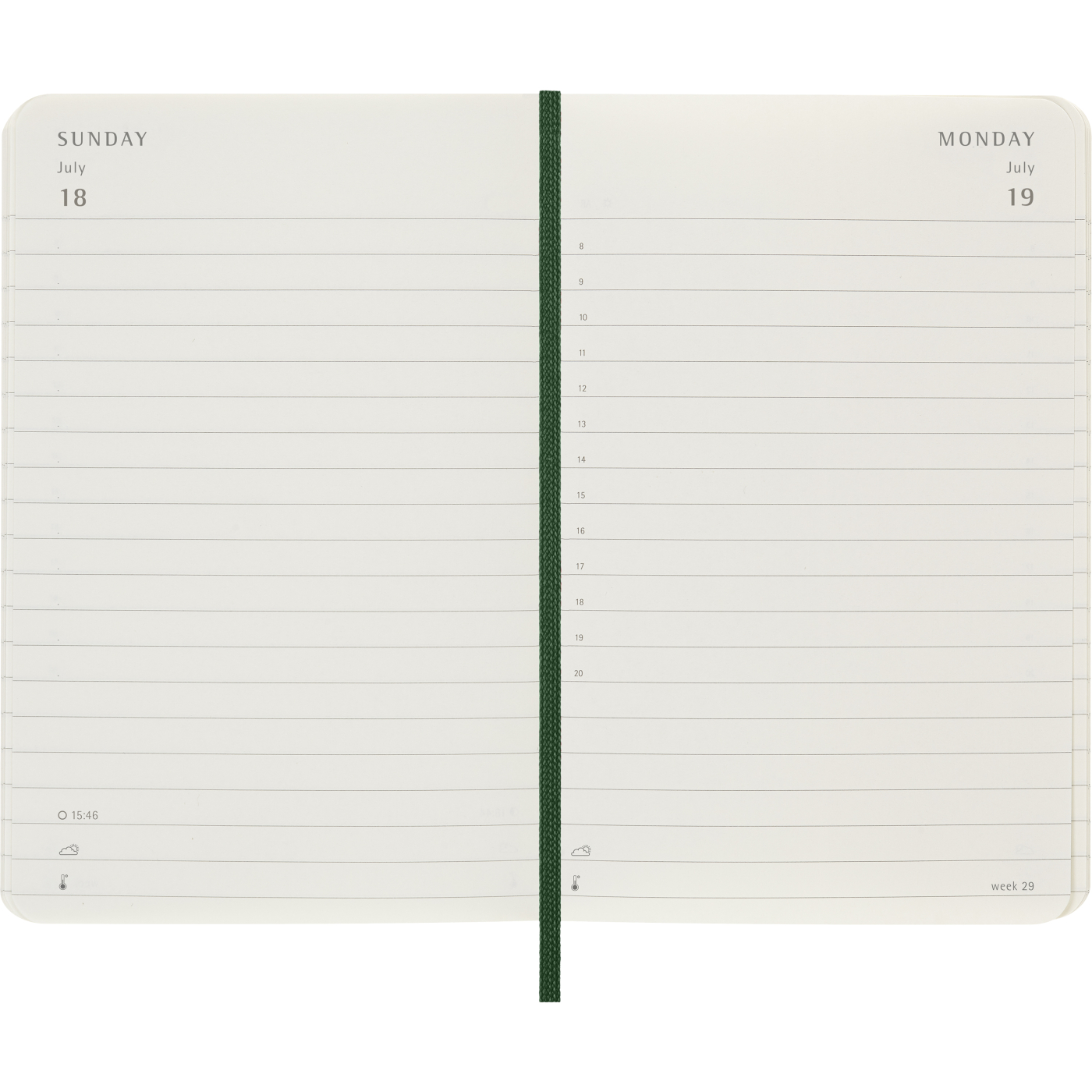Calendar 12M Daily 2027 Softcover Pocket Myrtle Green