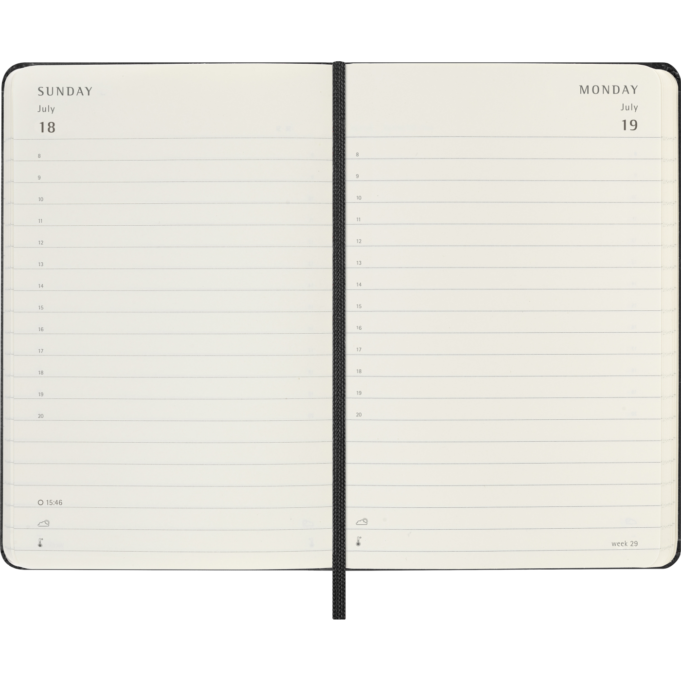 Calendar 12M Daily 2027 Hardcover Pocket Black