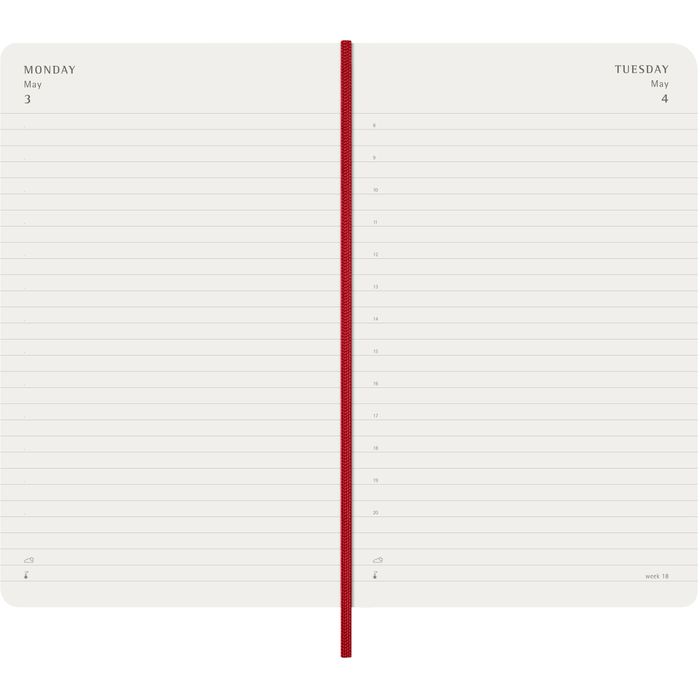 Calendar 12M Daily 2027 Hardcover Pocket Red
