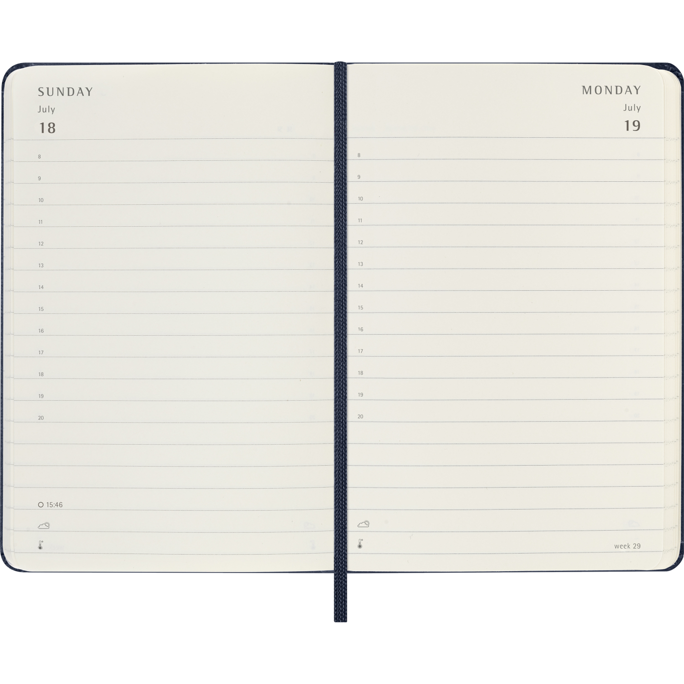 Calendar 12M Daily 2027 Hardcover Pocket Sapphire Blue