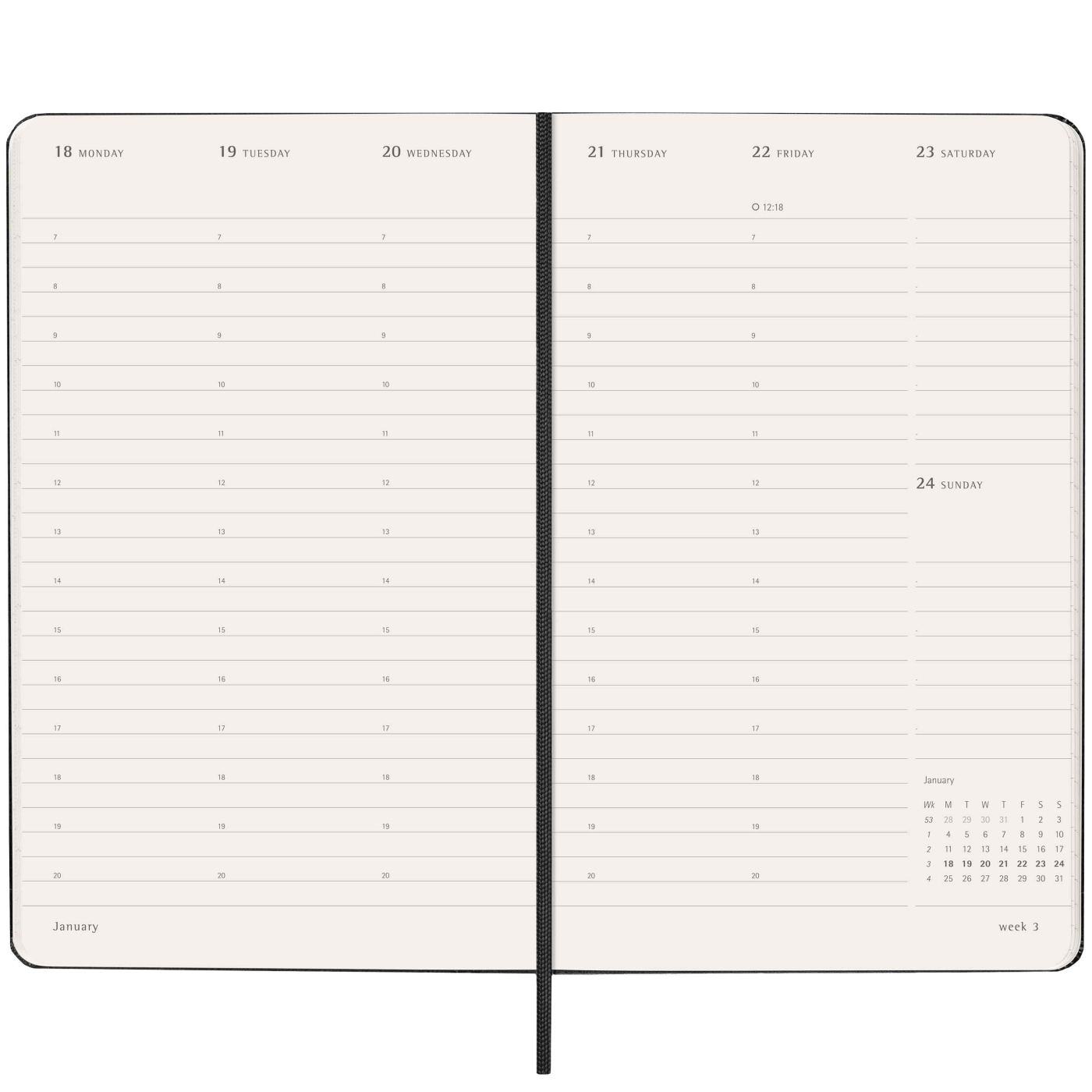 Calendar 12M Weekly Vertical PRO 2027 Hardcover Large Black