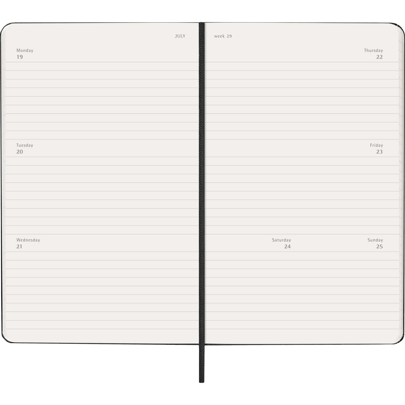 Calendar 12M Weekly Horizontal 2027 Hardcover Large Black 