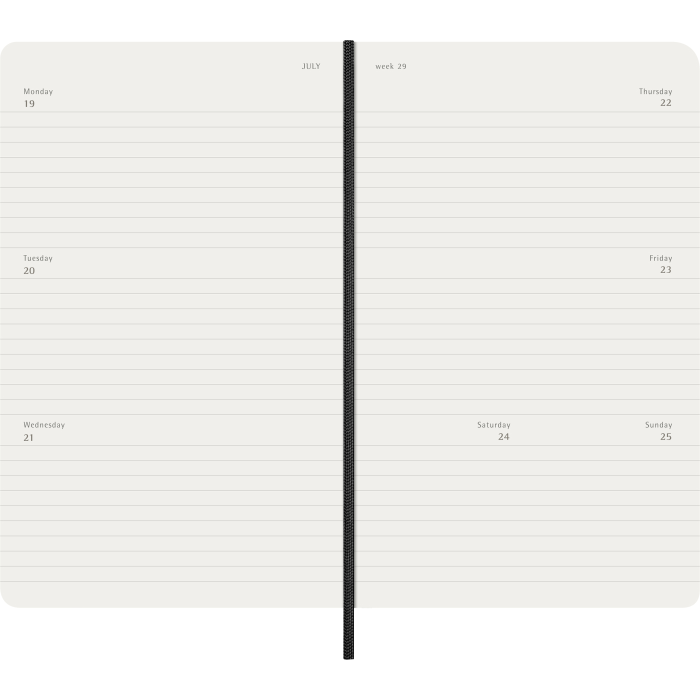 Calendar 12M Weekly Horizontal 2027 Softcover Large Black