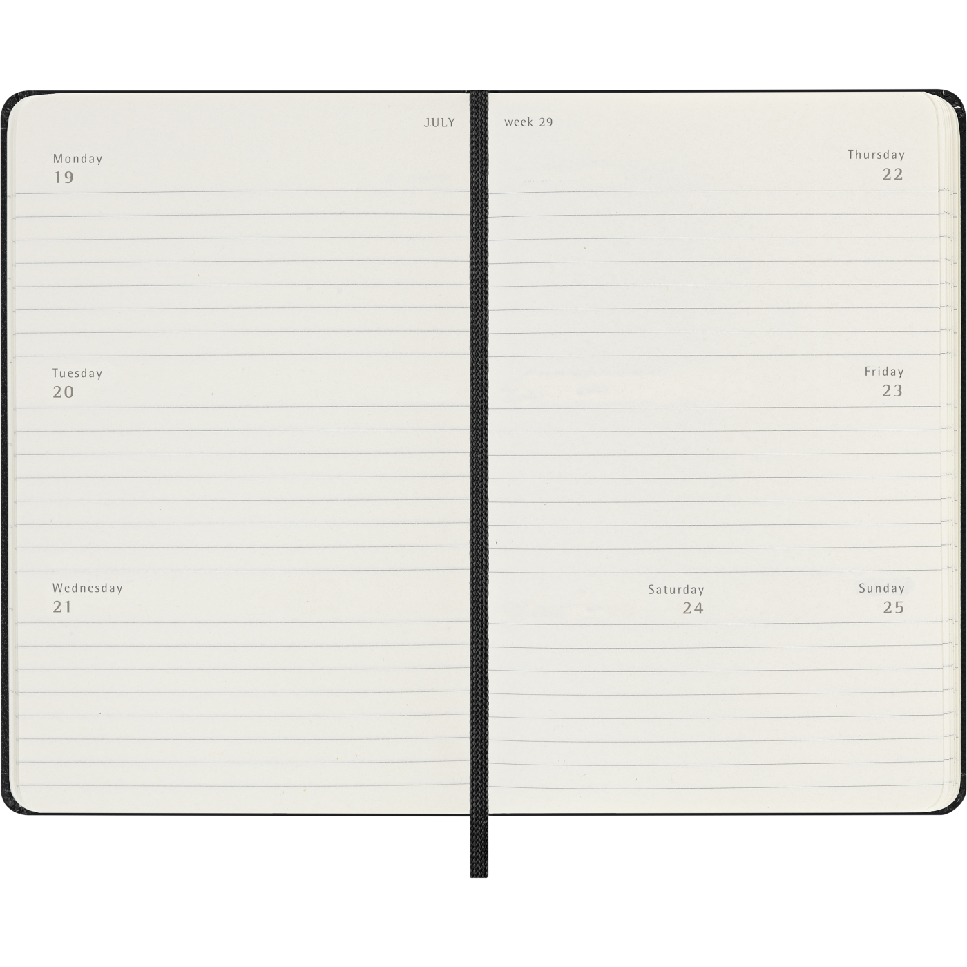 Calendar 12M Weekly Horizontal 2027 Hardcover Pocket Black 