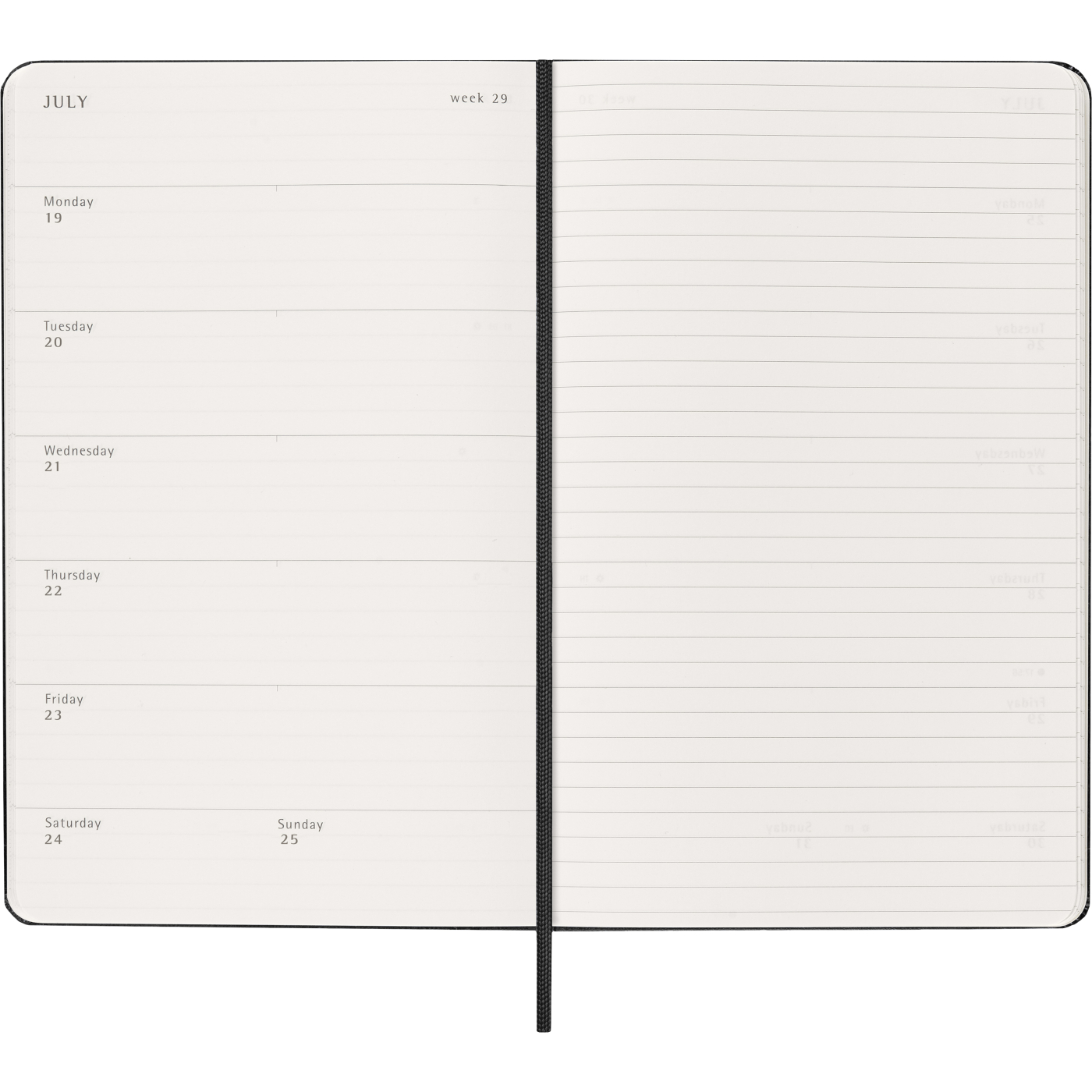 Calendar 12M Weekly Notebook 2027 Hardcover Large Black 