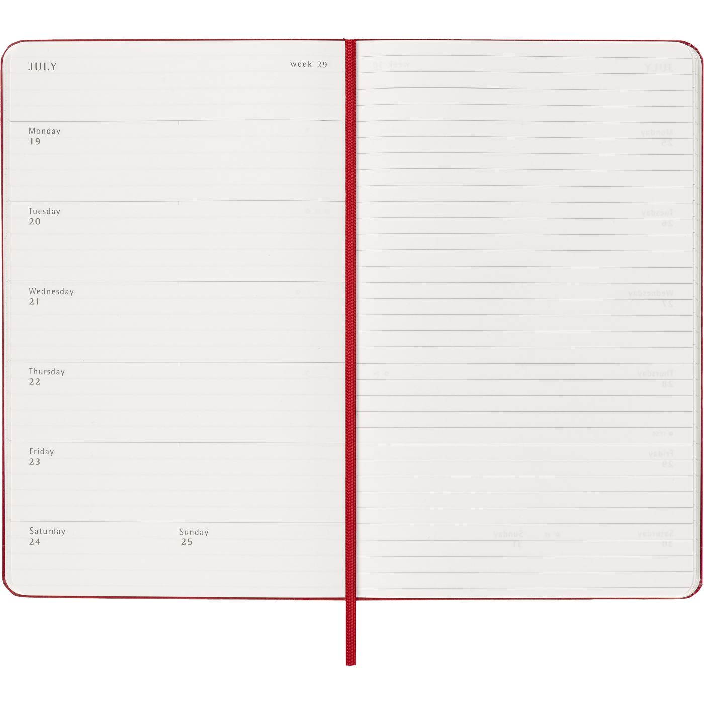 Calendar 12M Weekly Notebook 2027 Hardcover Large Red 