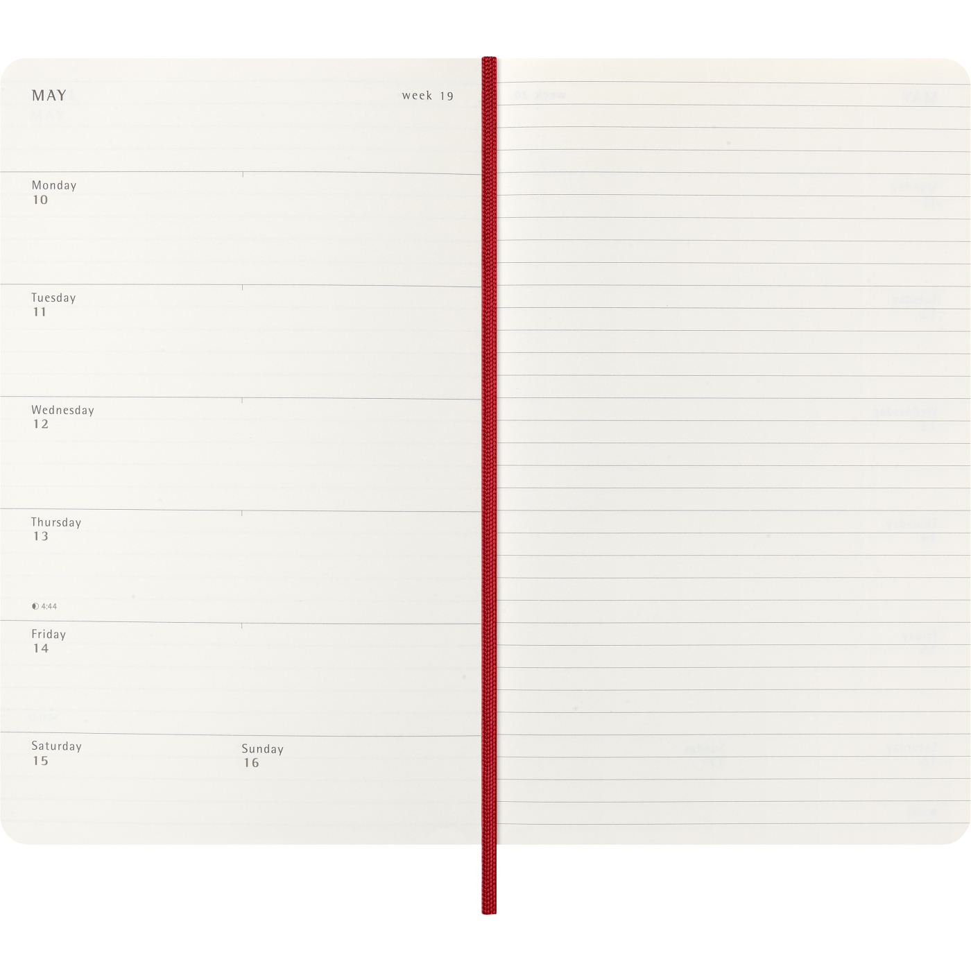Calendar 12M Weekly Notebook 2027 Softcover Large Red 