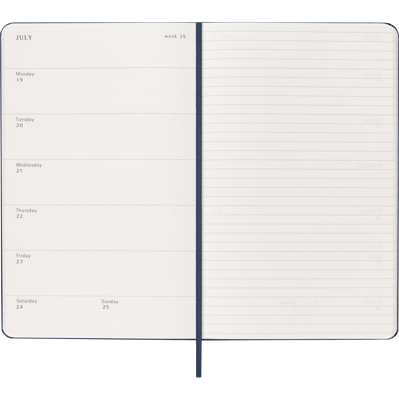 Calendar 12M Weekly Notebook 2027 Hardcover Large Sapphire Blue 