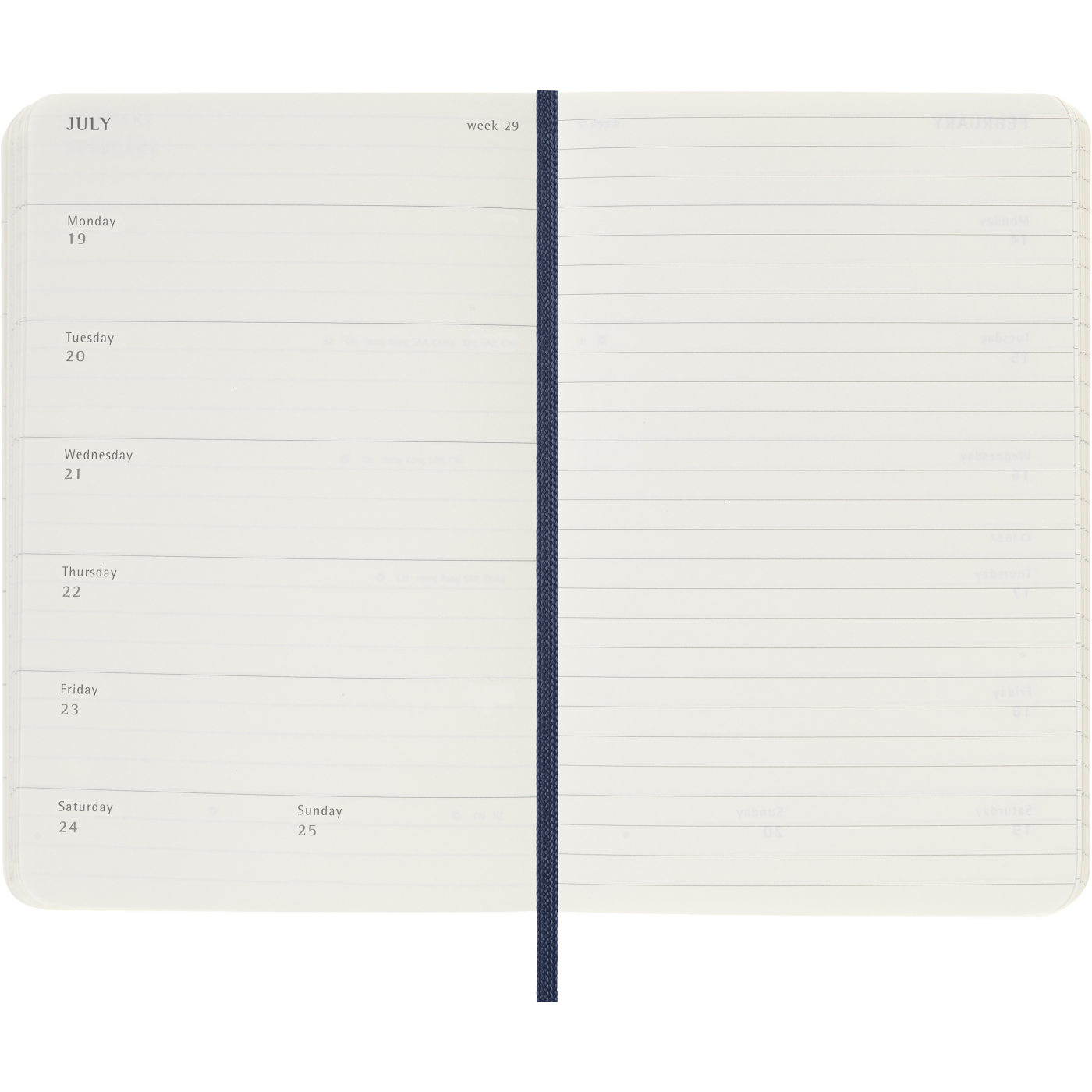 Calendar 12M Weekly Notebook 2027 Softcover Pocket Sapphire Blue 