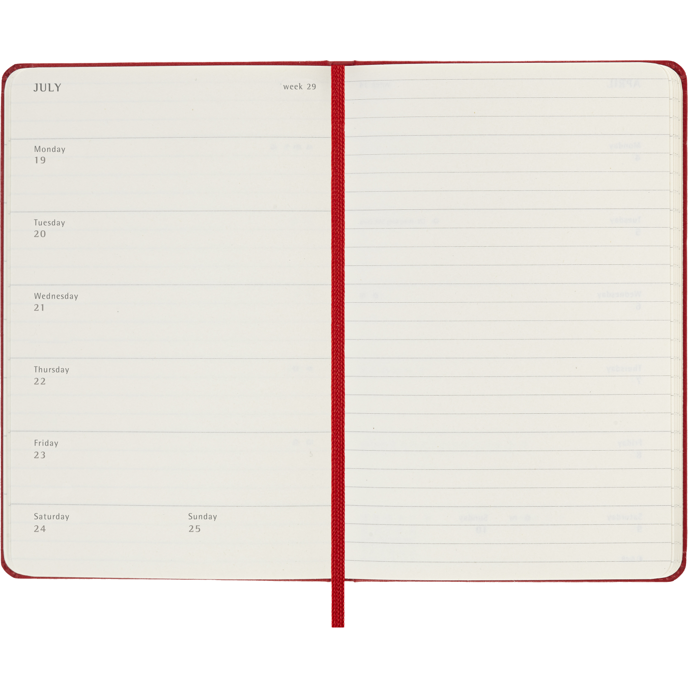 Calendar 12M Weekly Notebook 2027 Hardcover Pocket Red 