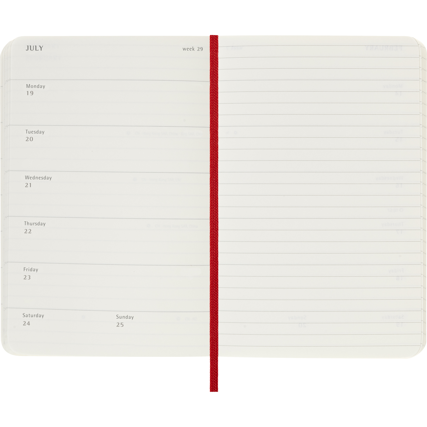 Calendar 12M Weekly Notebook 2027 Softcover Pocket Red 
