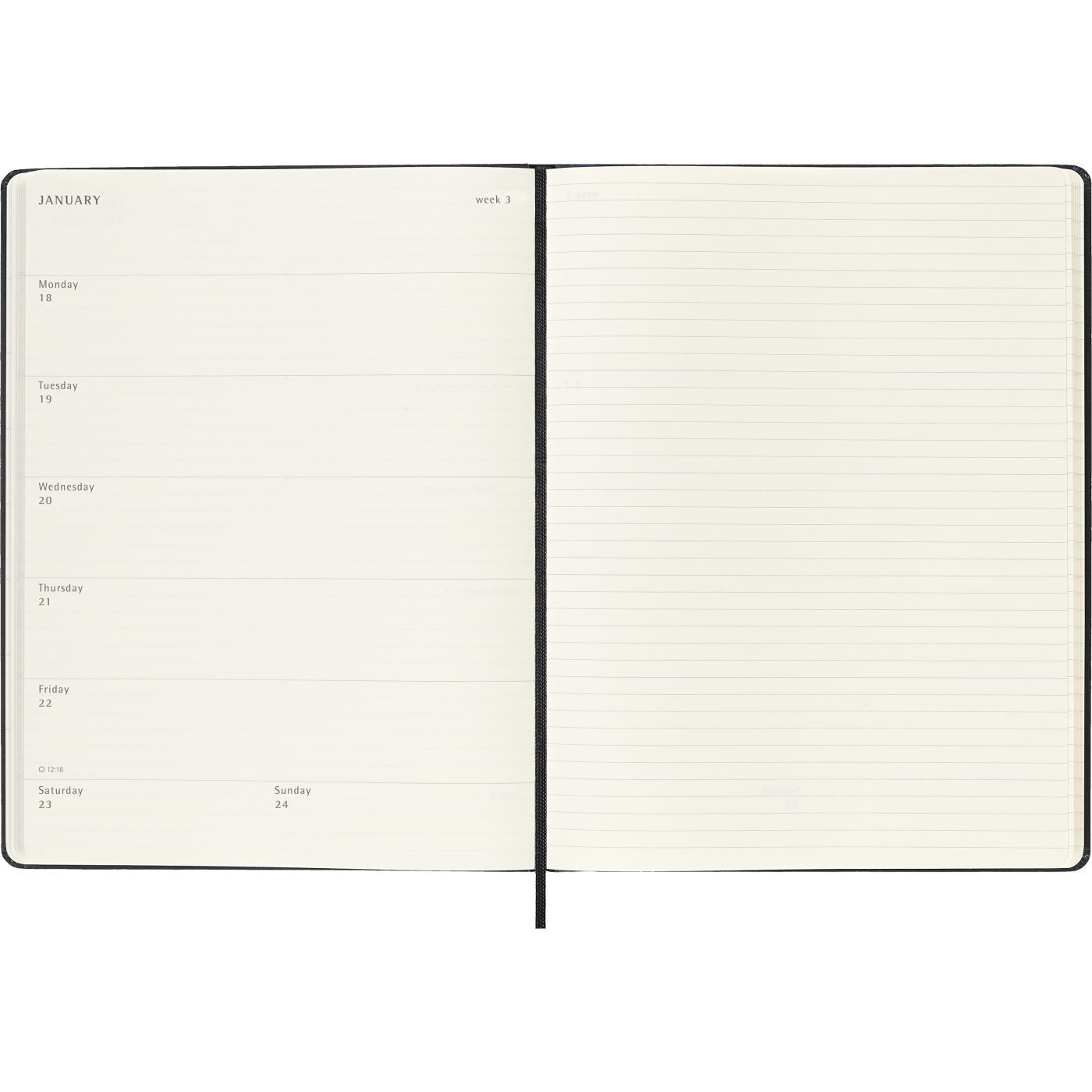 Calendar 12M Weekly Notebook 2027 Hardcover XL Black 